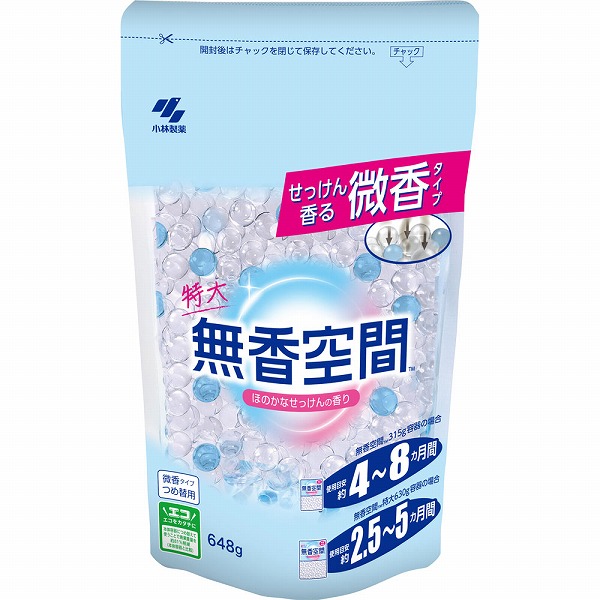 無香空間 特大 ほのかなせっけん つめ替用 648g