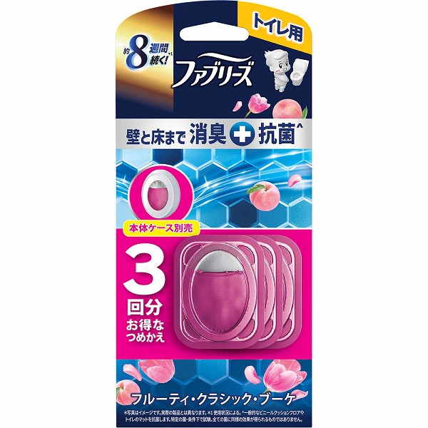 ファブリーズトイレ用消臭剤プレミアムシリーズ＋抗菌 フルーティー・クラシック・ブーケつめかえパック  6.3mL×3個