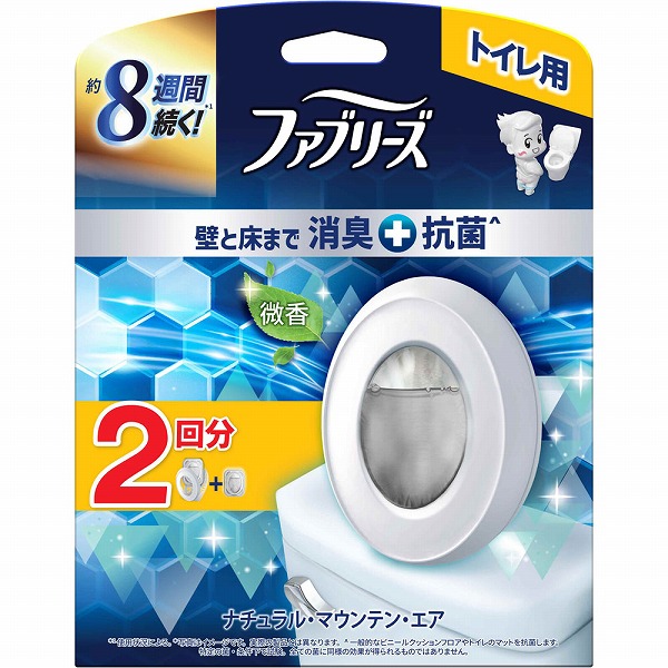 ファブリーズトイレ用消臭剤プレミアムシリーズ＋抗菌 ナチュラル・マウンテン・エア 本体＋つめかえパック  6.3mL×2個