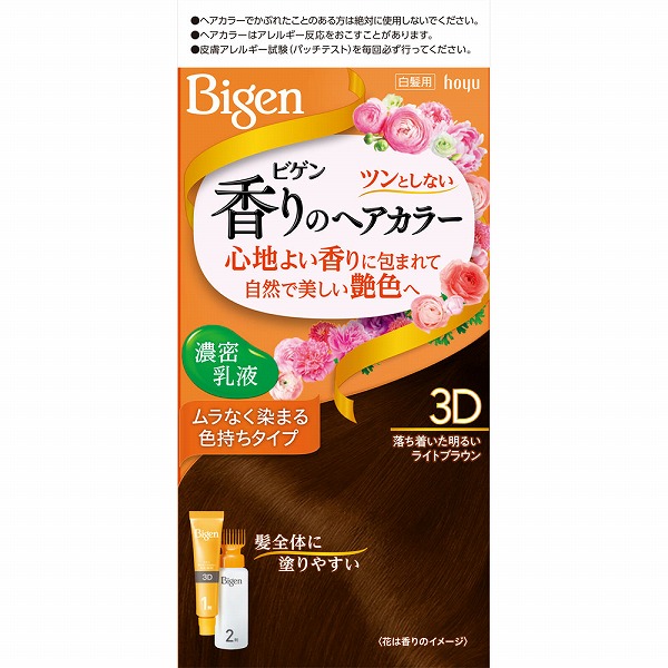 ビゲン 香りのヘアカラー 乳液 3D 落ち着いた明るいライトブラウン 1個【医薬部外品】