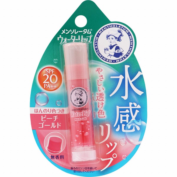 メンソレータム ウォーターリップ （ほんのり色つき） ピーチゴールド 4.5g