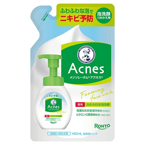 メンソレータム アクネス 薬用 ふわふわな泡洗顔 つめかえ用 140mL【医薬部外品】