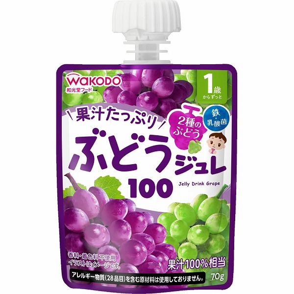 MYジュレドリンクぶどう100 飲み口付きパウチ：70ｇ×24個