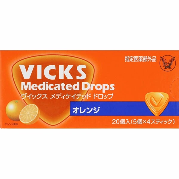 ヴイックス メディケイテッド ドロップ オレンジ(20個（5個×4スティック）) 【指定医薬部外品】