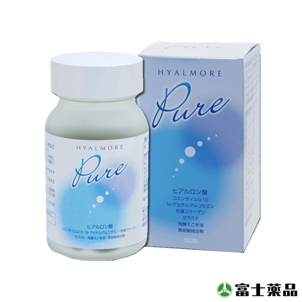 セラミド サプリ カプセル ヒアルロン酸 コエンザイムq10 えごま油 カプセル<br>ヒアルモアPure 90粒入り (富士薬品)
