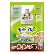 デオトイレ消臭・抗菌チップ天然木 飛び散らないねこ型チップ 4.0L×4袋入り (1ケース)
