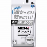 メンズビオレ 顔もふけるボディシート 無香性 28枚(259mL)