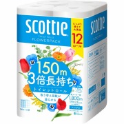 スコッティ フラワーパック 3倍長持ち (シングル) 150m×12ロール×4セット入り (1ケース)