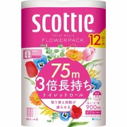 スコッティ フラワーパック 3倍長持ち (ダブル) 75m×12ロール×4セット入り (1ケース)