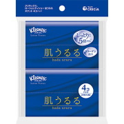 クリネックス ティシュー ローション 肌うるる ポケット 4個パック 48個入り (SH)【ケース販売】