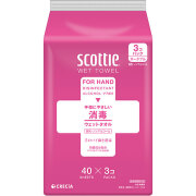 スコッティ ウェットタオル　 消毒 ノンアルコールタイプ 40枚 3コパック×3個(SH)【指定医薬部外品】