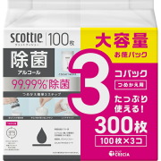 スコッティ ウェットティシュー 除菌 アルコール つめかえ用 3コパック