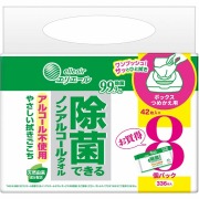 エリエール 除菌できるノンアルコールタオル 詰替 336枚（42枚×8個）×4袋入り(1ケース)