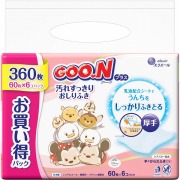 グ～ンプラス 汚れすっきりおしりふき 360枚（60枚×6個）×12袋入り(1ケース)