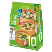 お徳用 フリーズドライ顆粒みそ汁 料亭の味 減塩アソート 79ｇ（とうふ：7ｇ×4食、野菜：9ｇ×3食、揚げなす：8ｇ×3食）×12個 (1ケース)