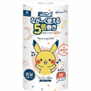 モンポケ超ロングパルプ5倍巻きダブル 2ロール×125m×8セット入り (1ケース)