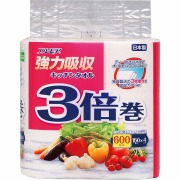 エルモア 強力吸収キッチンタオル 3倍巻 3枚重ね 4ロール×12セット入り (1ケース)