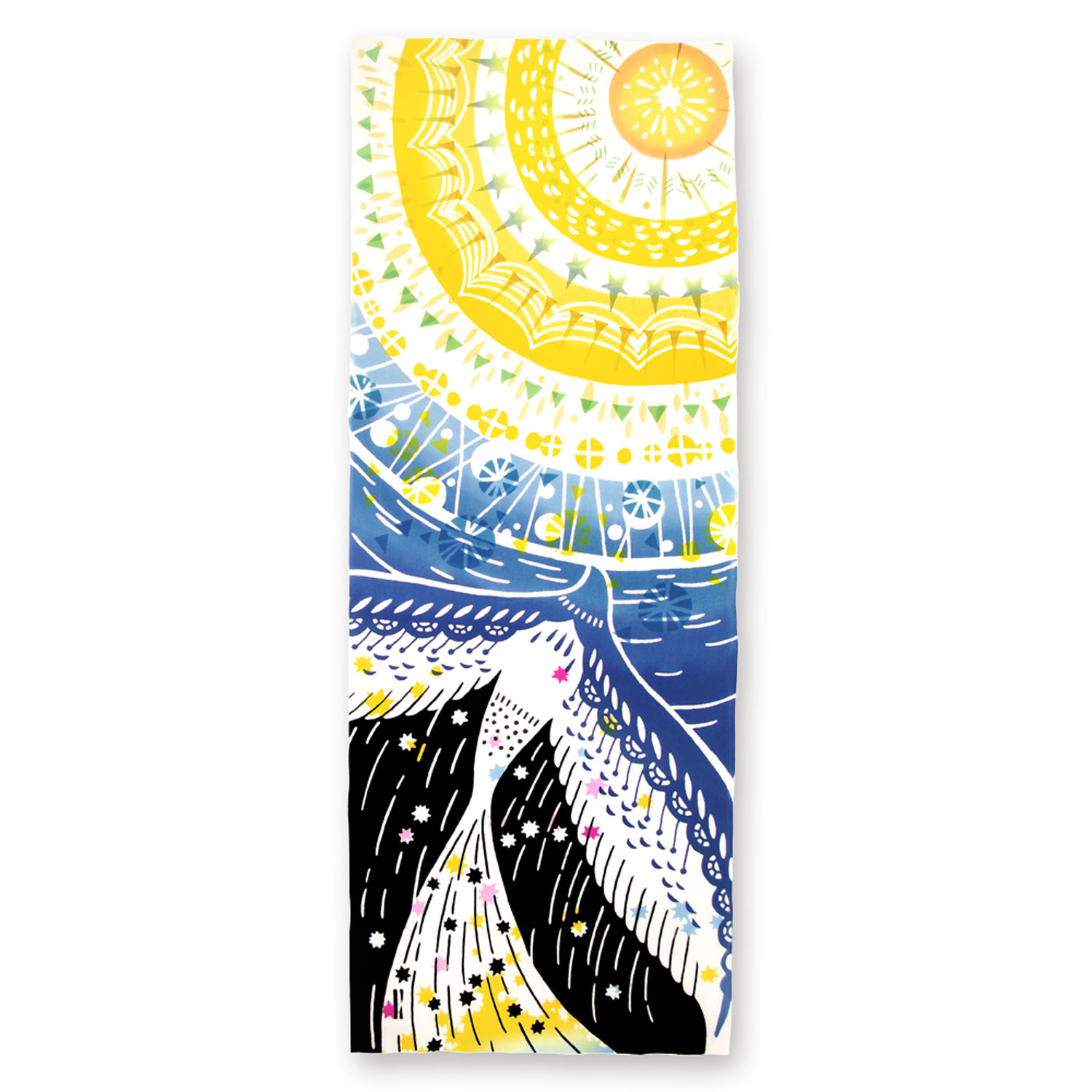 手ぬぐい　星追い鳥　星を追って