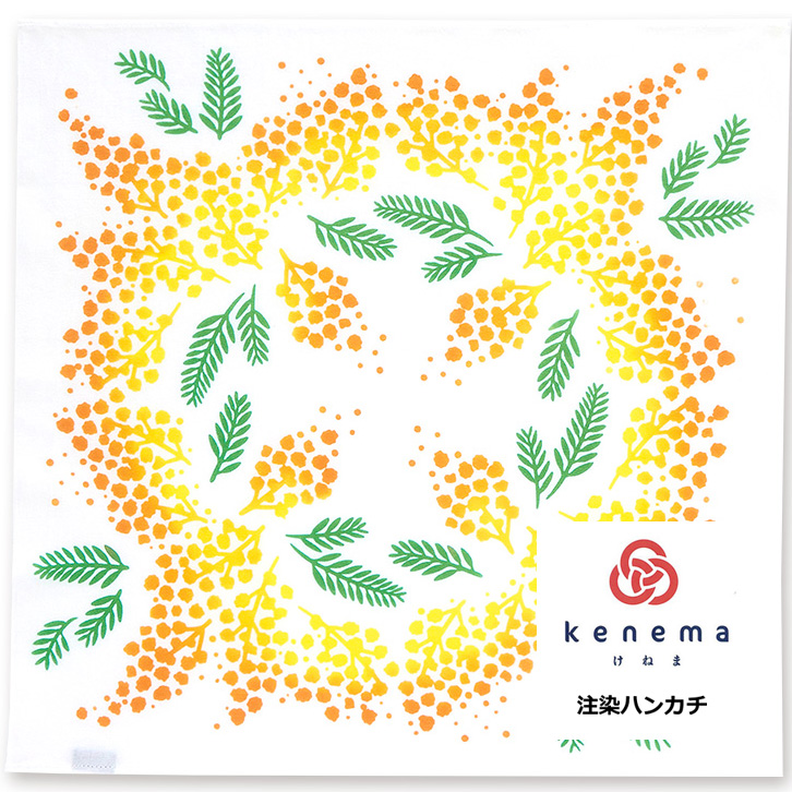 気音間　注染手ぬぐい　ミモザ