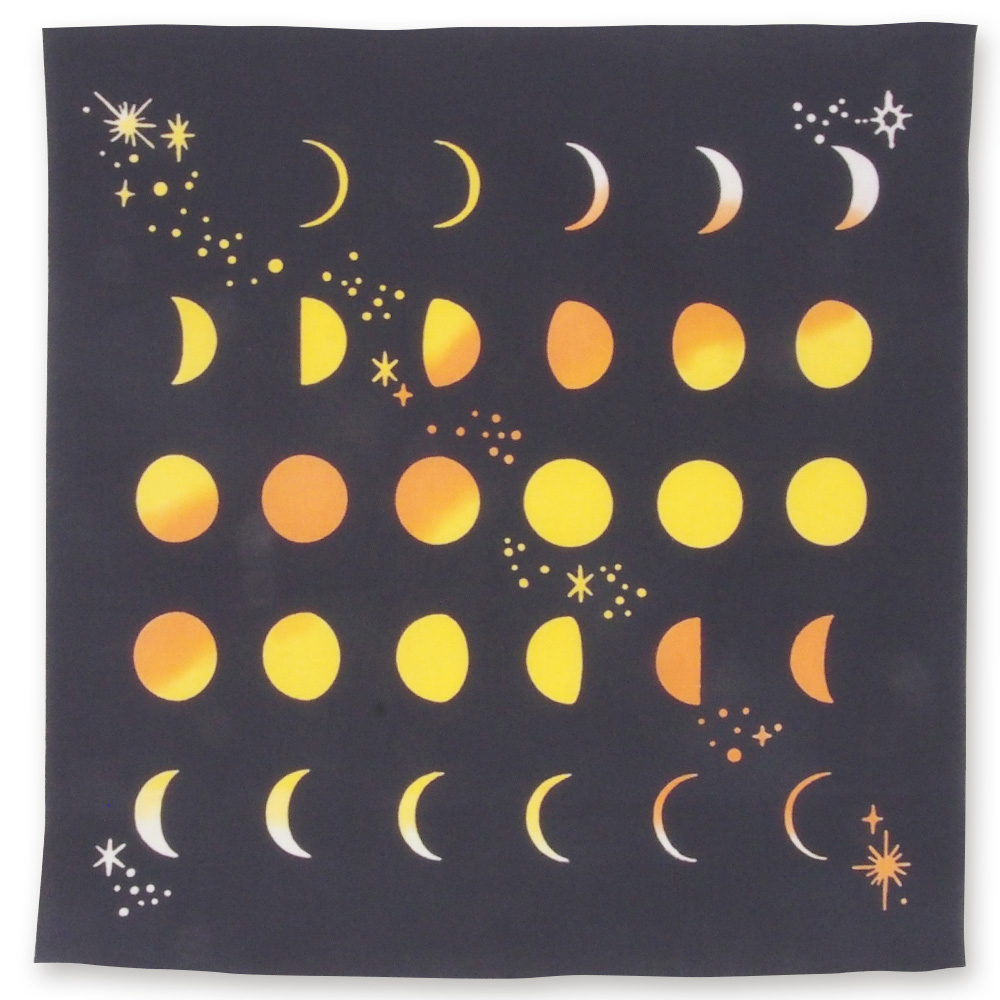 気音間　注染ハンカチ　月の満ち欠け