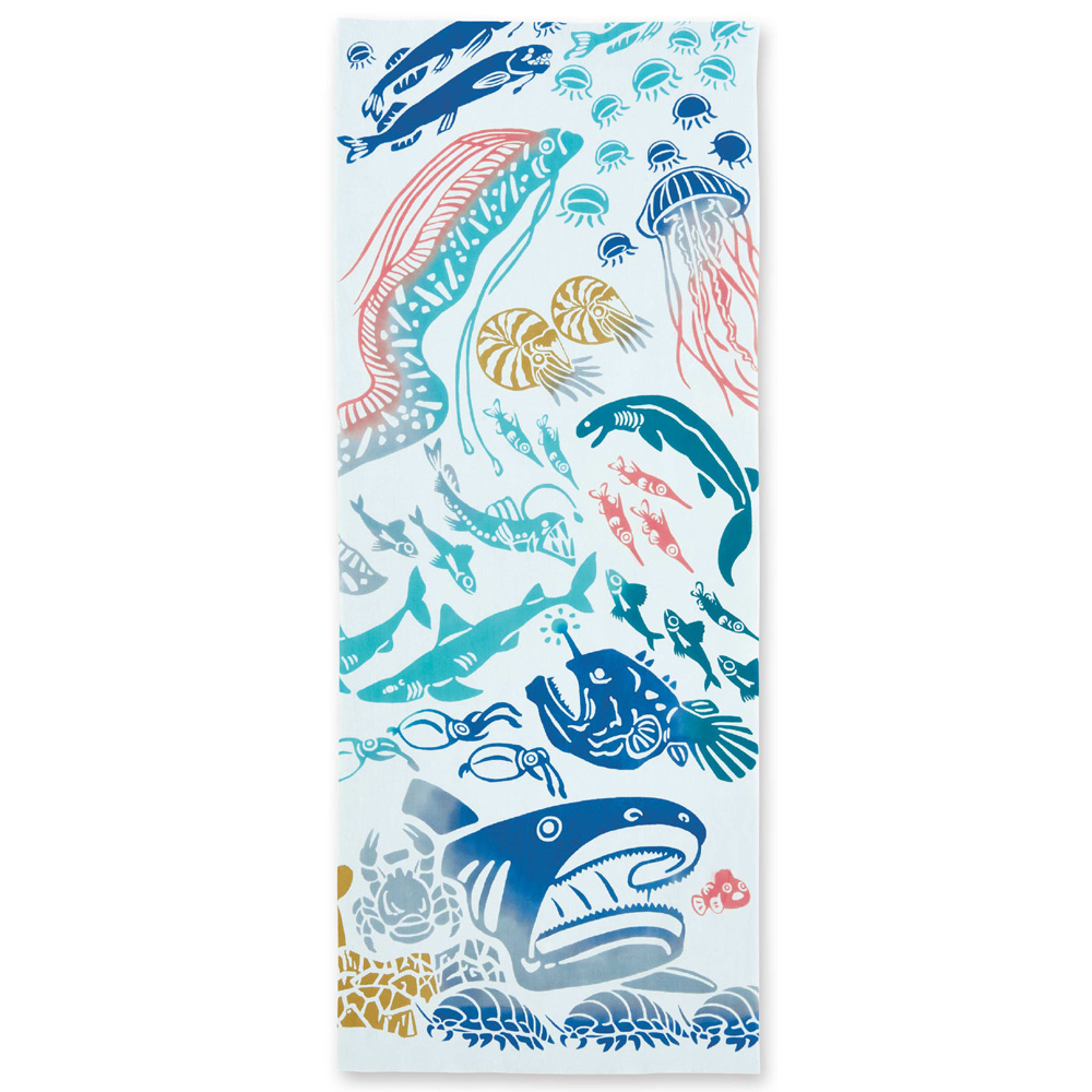 JIKAN STYLE 注染手ぬぐい　日本製　手ぬぐい【深海魚】