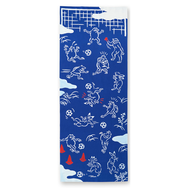 気音間　手ぬぐい　鳥獣戯画 サッカー