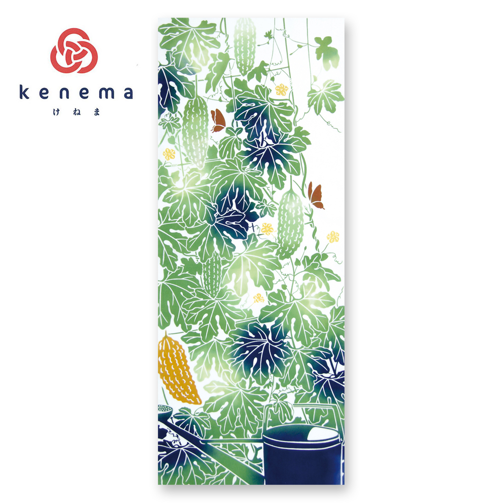 気音間　手ぬぐい　ゴーヤカーテン