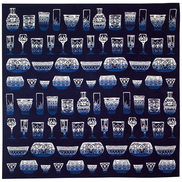 気音間　綿 大 風呂敷 約90cm【切子硝子】