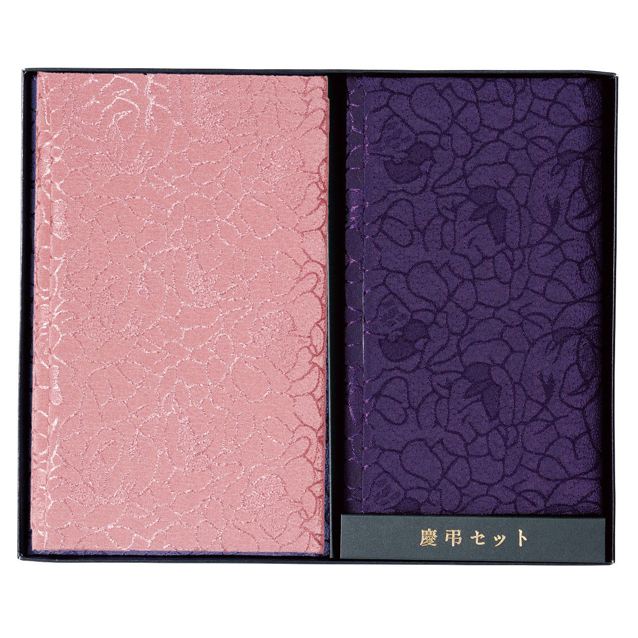 ちりめん綸子金封ふくさ慶弔セット　ピンク/紫