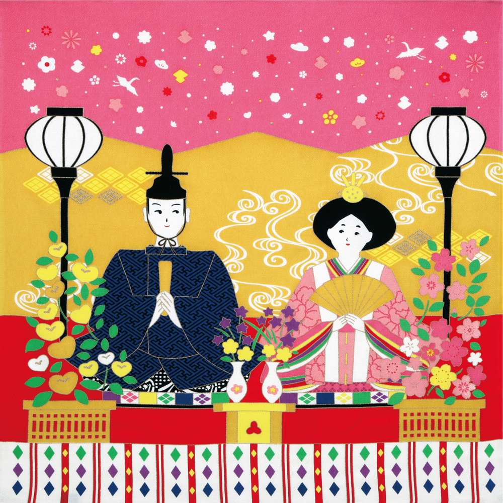 彩時記　丹後ちりめん友仙ふろしき　約68cm　【雛祭り】