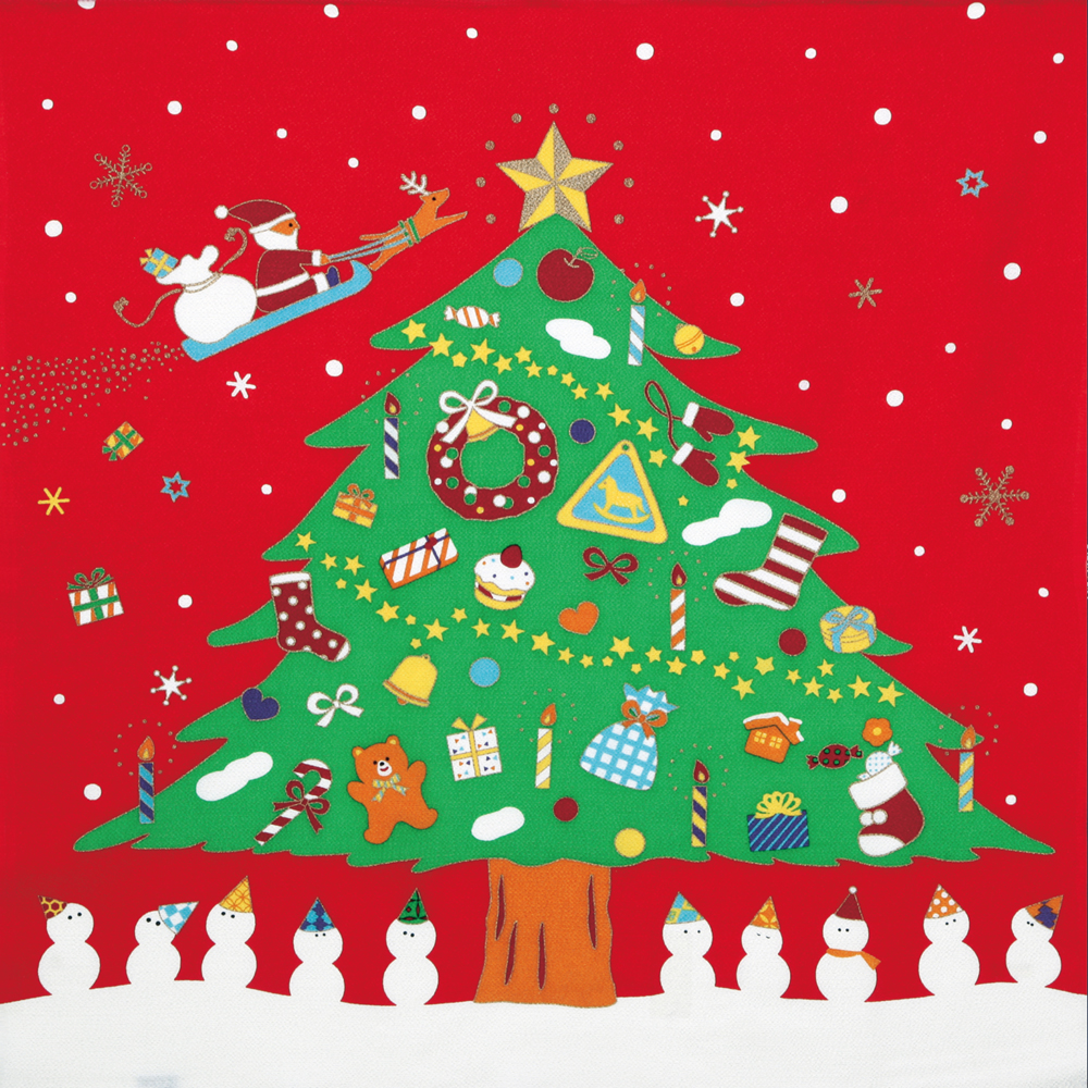 彩時記　丹後ちりめん友仙ふろしき　約68cm　【クリスマス】