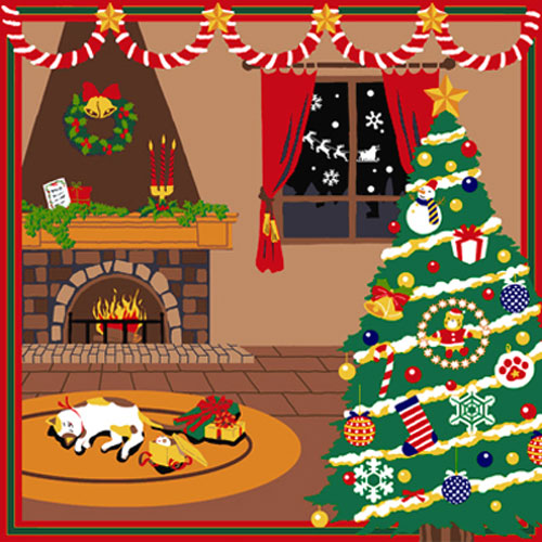 三毛猫みけ　クリスマス