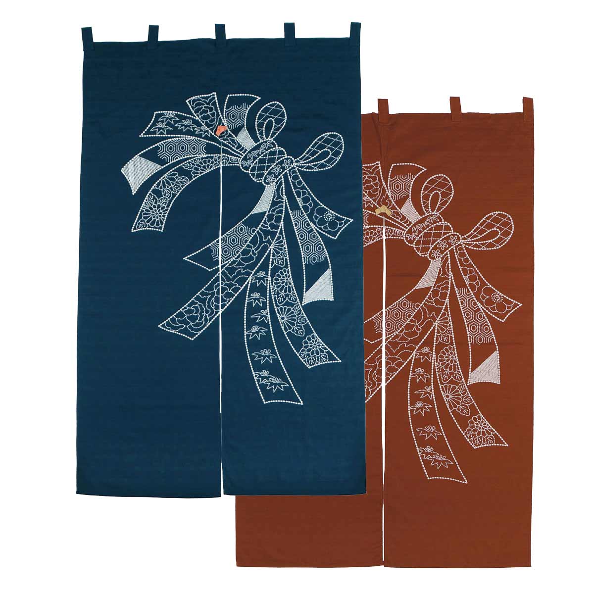 暖簾　民芸調のれん　150cm　【のしめ/朱】