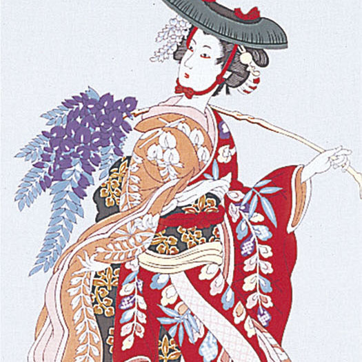 浮世絵手ぬぐい　藤娘