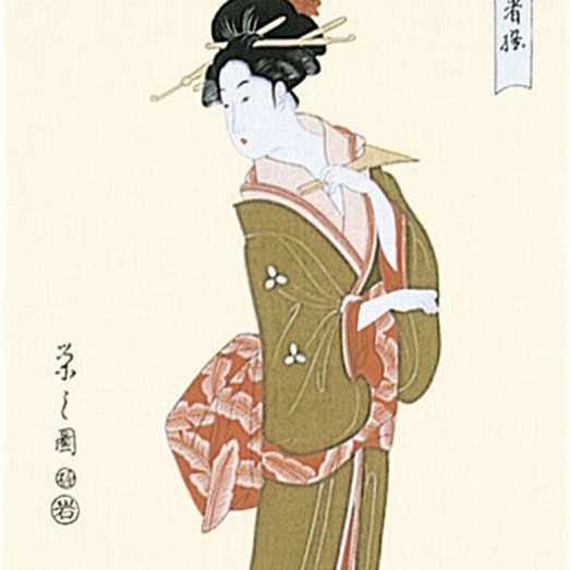 浮世絵手ぬぐい　芸者