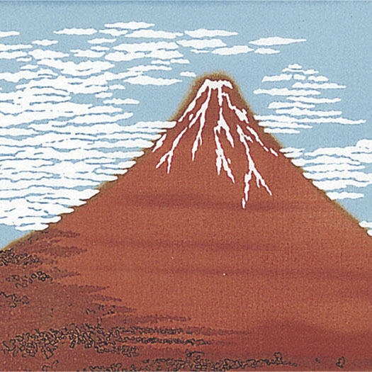 浮世絵手ぬぐい　赤富士