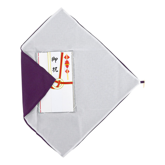 正絹東雲（しののめ）台付ふくさ（紙箱入）紫 風呂敷は京都のい