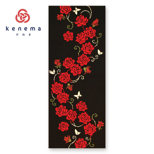 気音間　手ぬぐい　薔薇紅