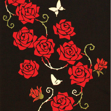 気音間　手ぬぐい　薔薇紅