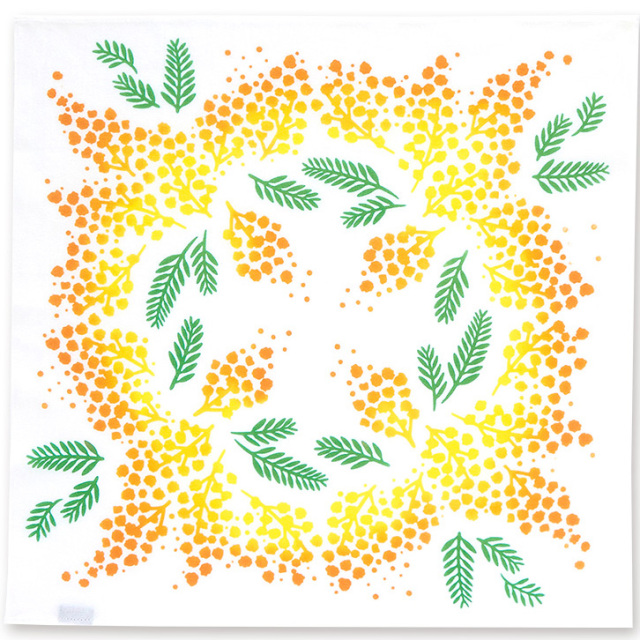 気音間　注染手ぬぐい　ミモザ