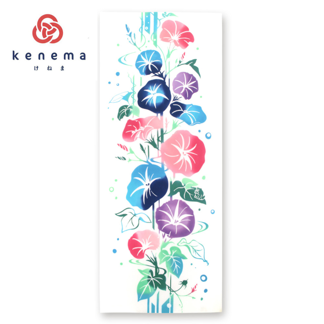 気音間　手ぬぐい　朝顔の目覚め