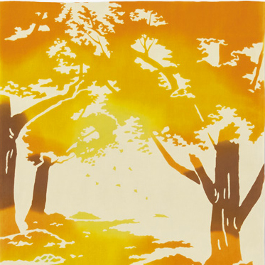 気音間手ぬぐい　銀杏の絨毯