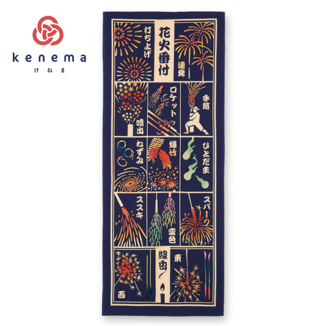気音間　手ぬぐい　花火番付
