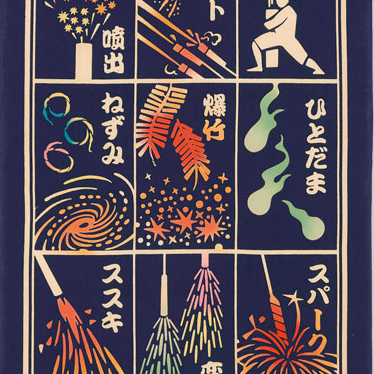 気音間　手ぬぐい　花火番付