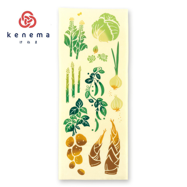 気音間手ぬぐい　春の旨味野菜