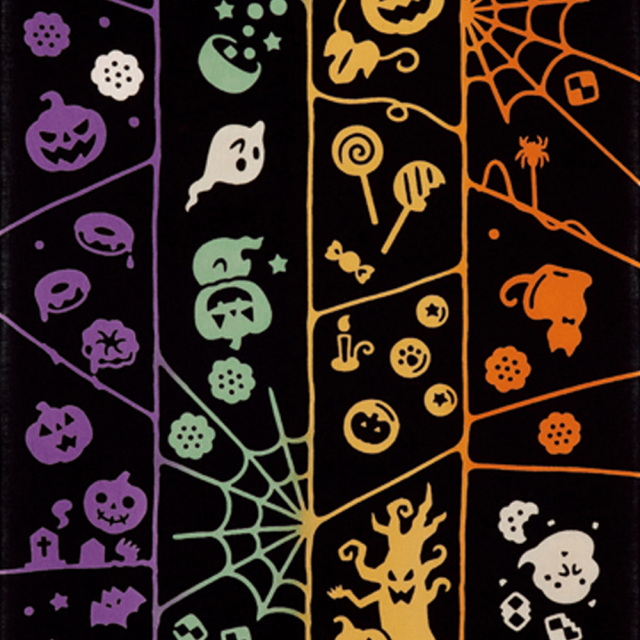 気音間　手ぬぐい　あみだハロウィン