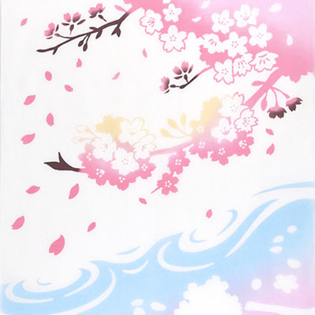 JIKAN STYLE 注染手ぬぐい 日本製 手ぬぐい【水面桜】 風呂敷は京都の