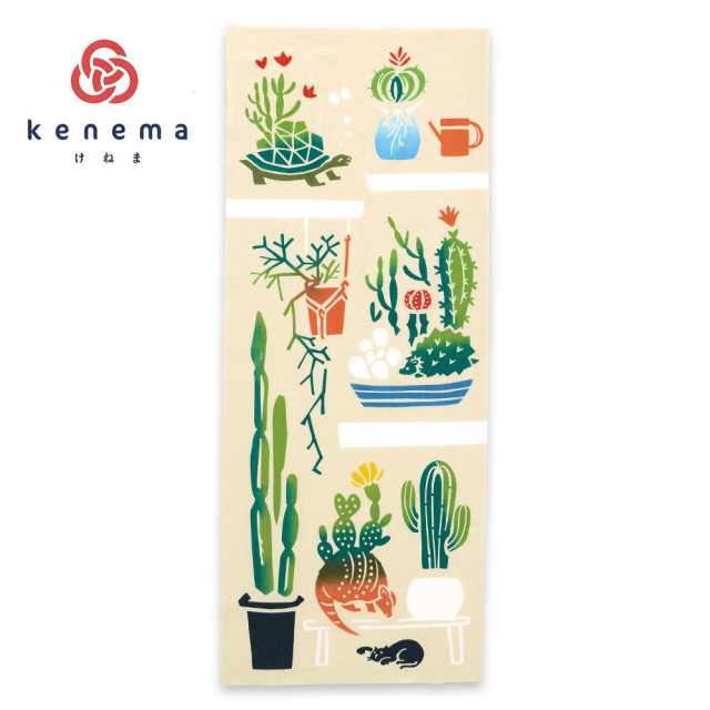 注染手ぬぐい 日本製 気音間 手ぬぐい 【サボテンかくれんぼ