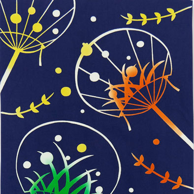 気音間手ぬぐい　夜涼み蛍