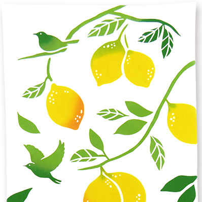 気音間手ぬぐい　レモンツリー